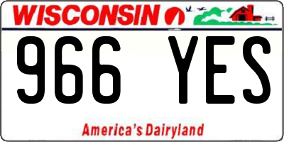 WI license plate 966YES