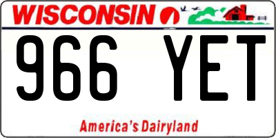 WI license plate 966YET