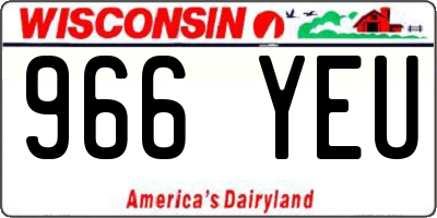 WI license plate 966YEU