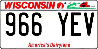 WI license plate 966YEV