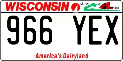 WI license plate 966YEX