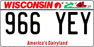 WI license plate 966YEY
