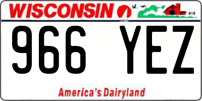 WI license plate 966YEZ