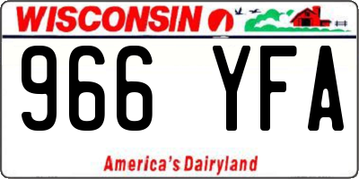 WI license plate 966YFA