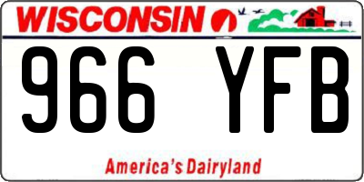 WI license plate 966YFB