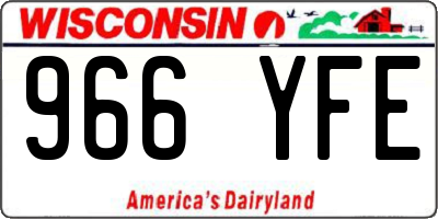 WI license plate 966YFE