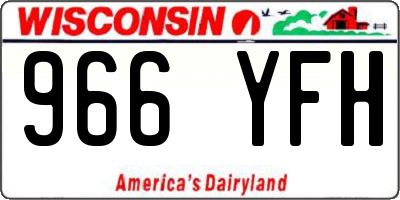 WI license plate 966YFH