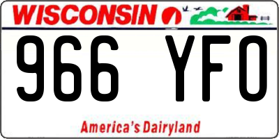 WI license plate 966YFO