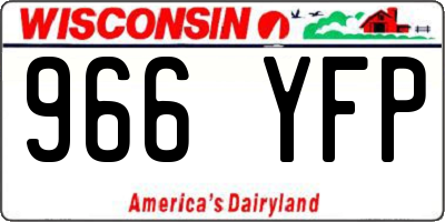 WI license plate 966YFP