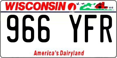 WI license plate 966YFR