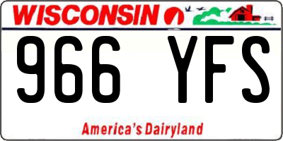 WI license plate 966YFS