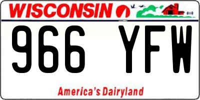 WI license plate 966YFW