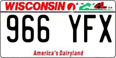 WI license plate 966YFX