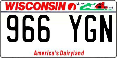 WI license plate 966YGN