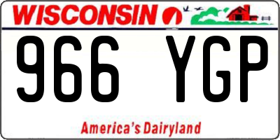 WI license plate 966YGP