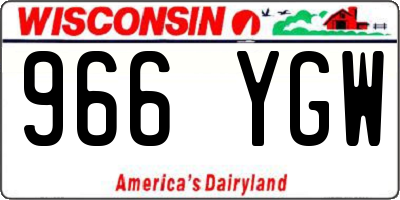 WI license plate 966YGW