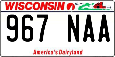 WI license plate 967NAA