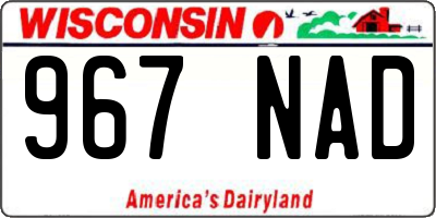 WI license plate 967NAD