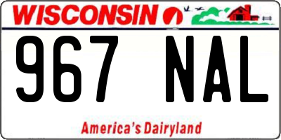 WI license plate 967NAL