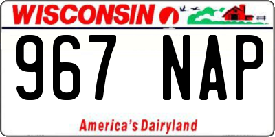WI license plate 967NAP