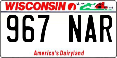 WI license plate 967NAR