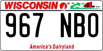 WI license plate 967NBO