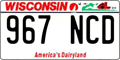 WI license plate 967NCD