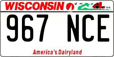 WI license plate 967NCE