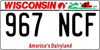 WI license plate 967NCF