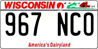 WI license plate 967NCO