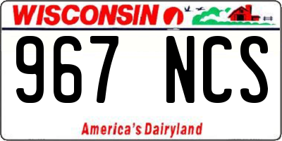 WI license plate 967NCS