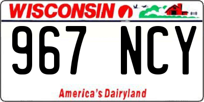 WI license plate 967NCY