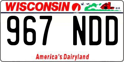 WI license plate 967NDD