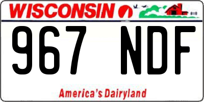WI license plate 967NDF