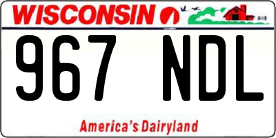 WI license plate 967NDL