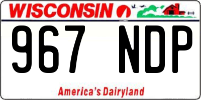 WI license plate 967NDP
