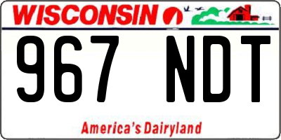 WI license plate 967NDT