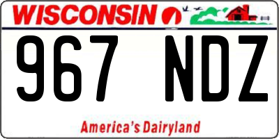 WI license plate 967NDZ