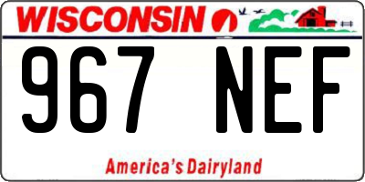 WI license plate 967NEF