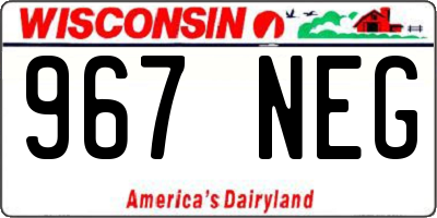WI license plate 967NEG