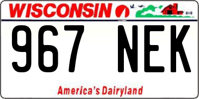 WI license plate 967NEK