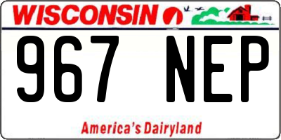 WI license plate 967NEP