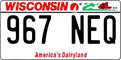 WI license plate 967NEQ