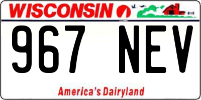 WI license plate 967NEV