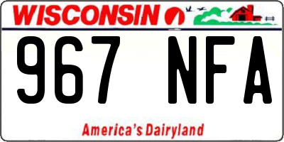 WI license plate 967NFA