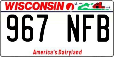 WI license plate 967NFB