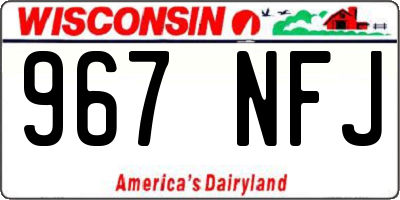 WI license plate 967NFJ
