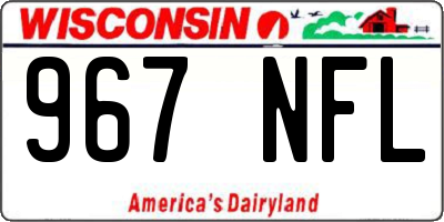 WI license plate 967NFL