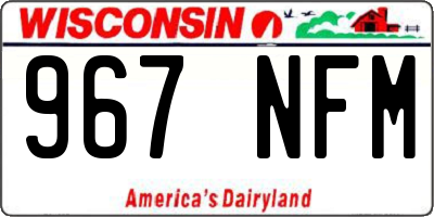 WI license plate 967NFM