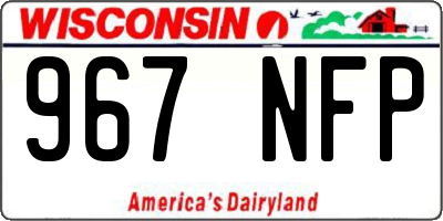 WI license plate 967NFP